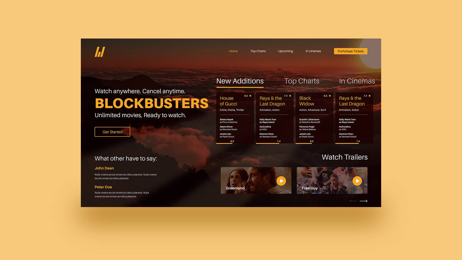 Movies Website Design
