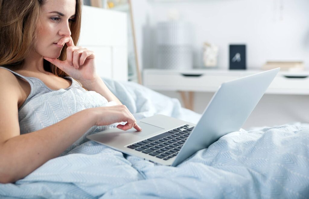 woman on her laptop